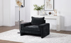 Chenille Upholstered Armchair with Wide Armrests