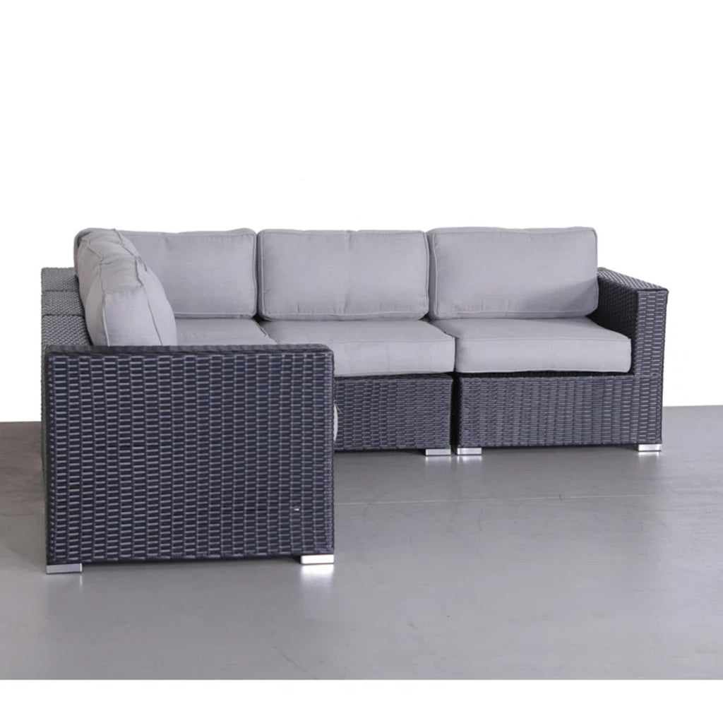 LSI Fully Assembled 94" Wicker Patio Sectional with Weather-Resistant Cushions