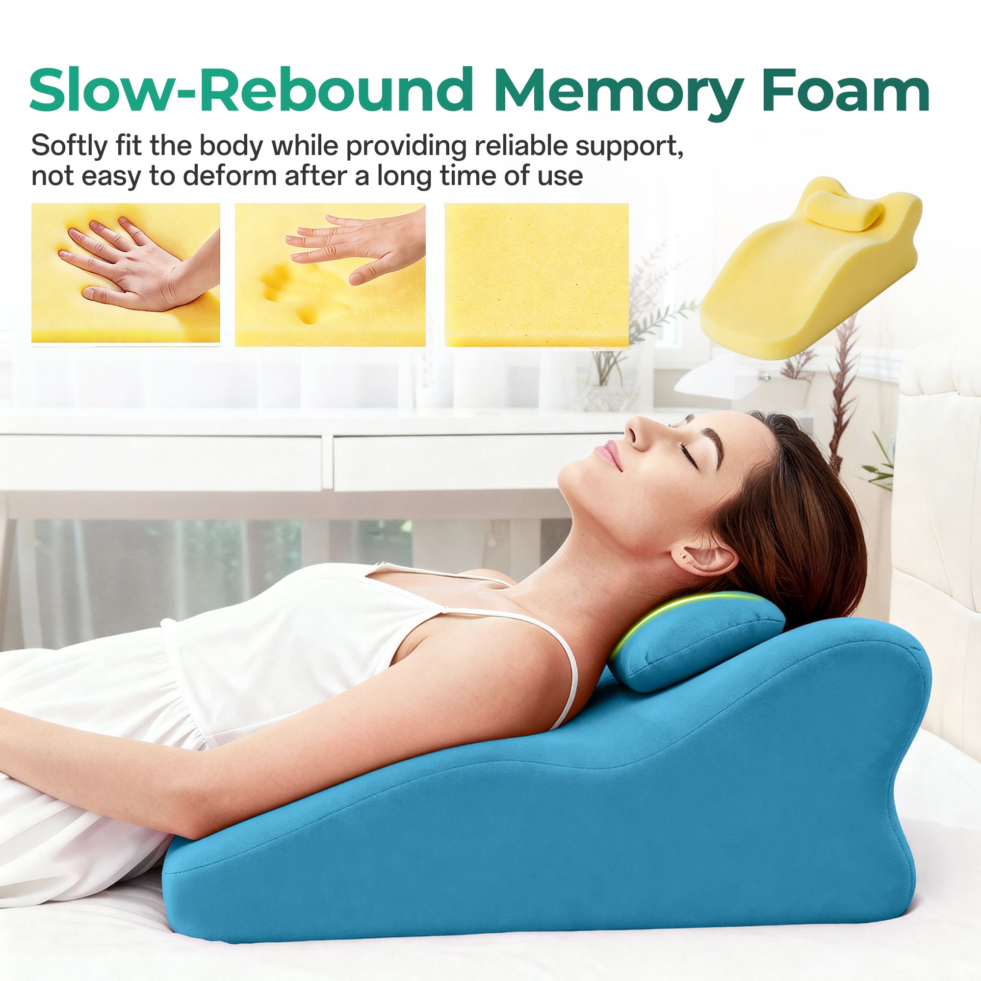 Ergonomic Spinal Posture Support & Multi-Functional Bed Pillow