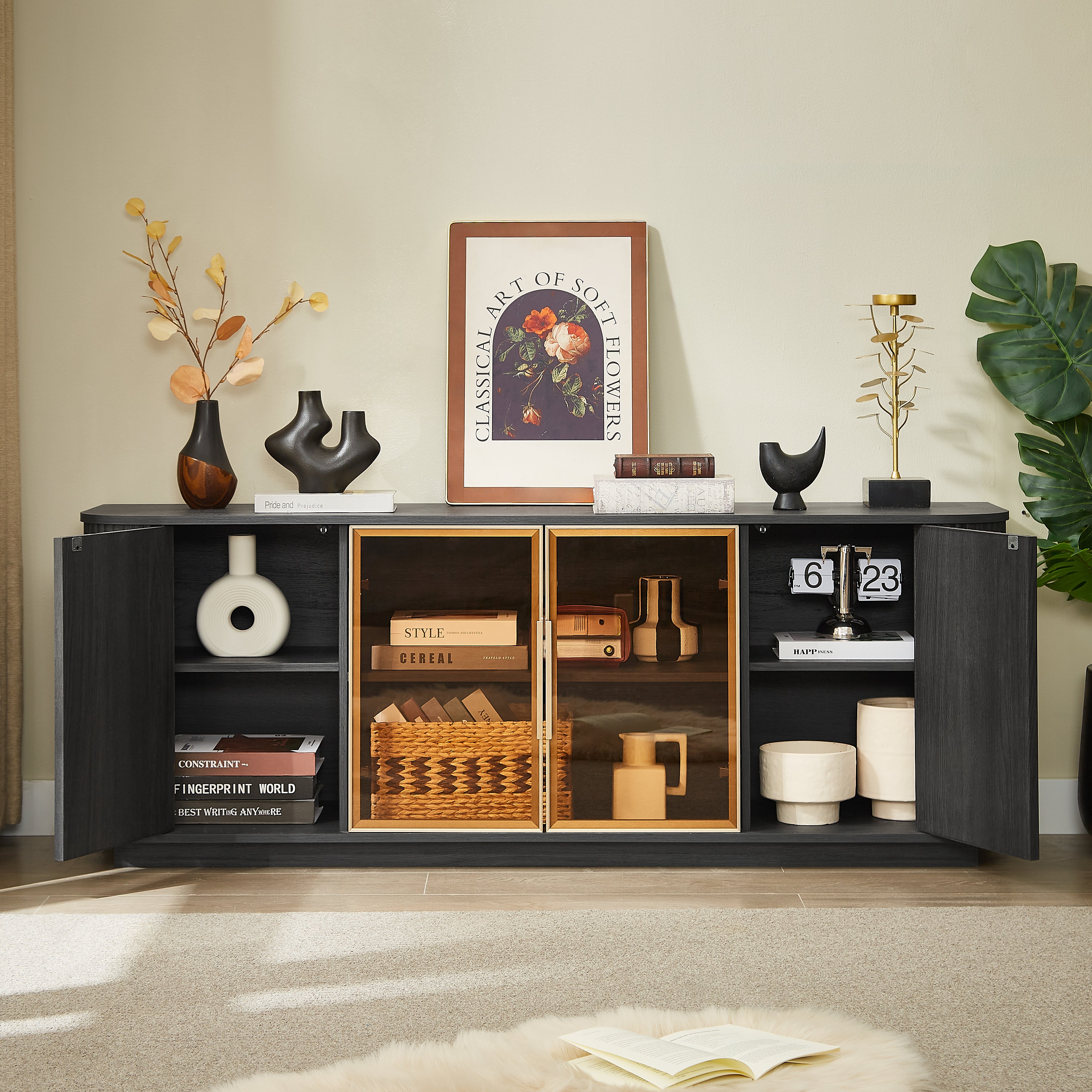 64-Inch Wavy TV Cabinet