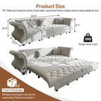 97.6" Oversized Chesterfield Pull Out Sofa Bed
