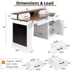 55" Farmhouse Office Desk with Storage Cabinet