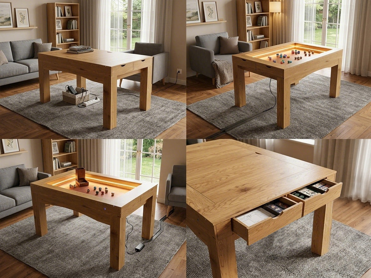 Gaming Table with Removable Top for 4-6 Players