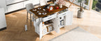 K&K Farmhouse Kitchen Island with Power Outlet