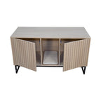 Modern Wooden Cat House with Scratching Mat