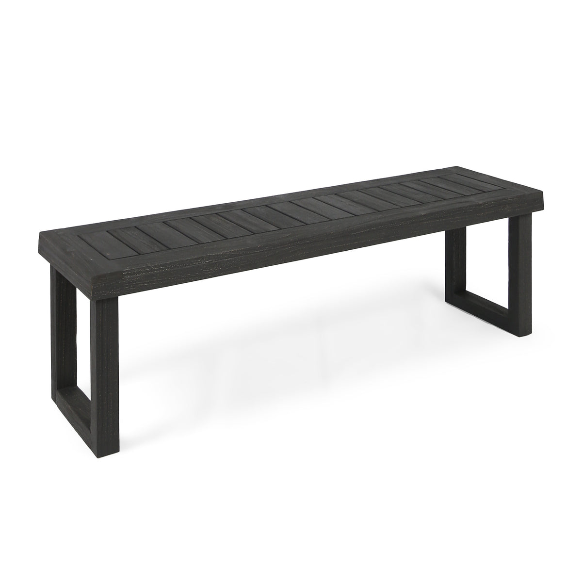 2-Piece Solid Acacia Wood Outdoor Dining Set, Sandblast Dark