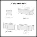 6 Piece Reversible Scalloped Edge Daybed Cover Set