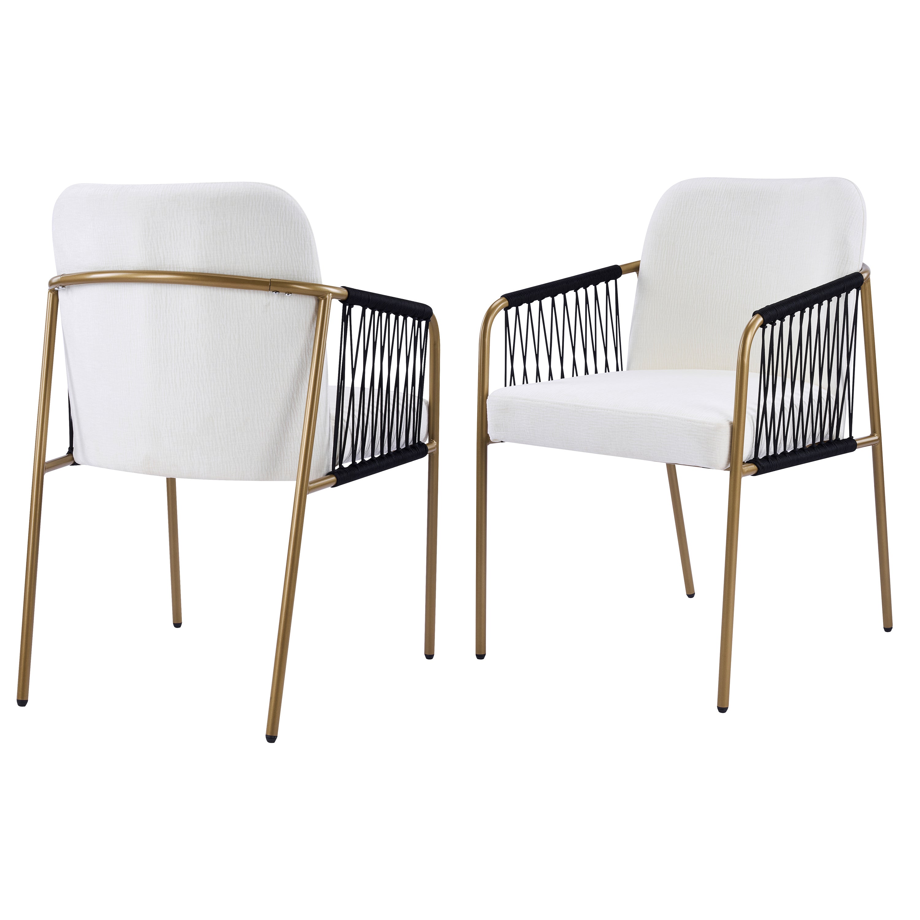 Modern Glam Upholstered Dining Chairs (Set of 2)