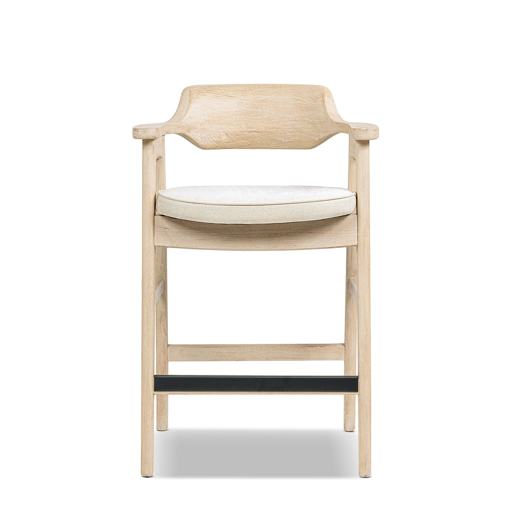 Hayes 29.5" Upholstered Reclaimed Pine Bar Stool