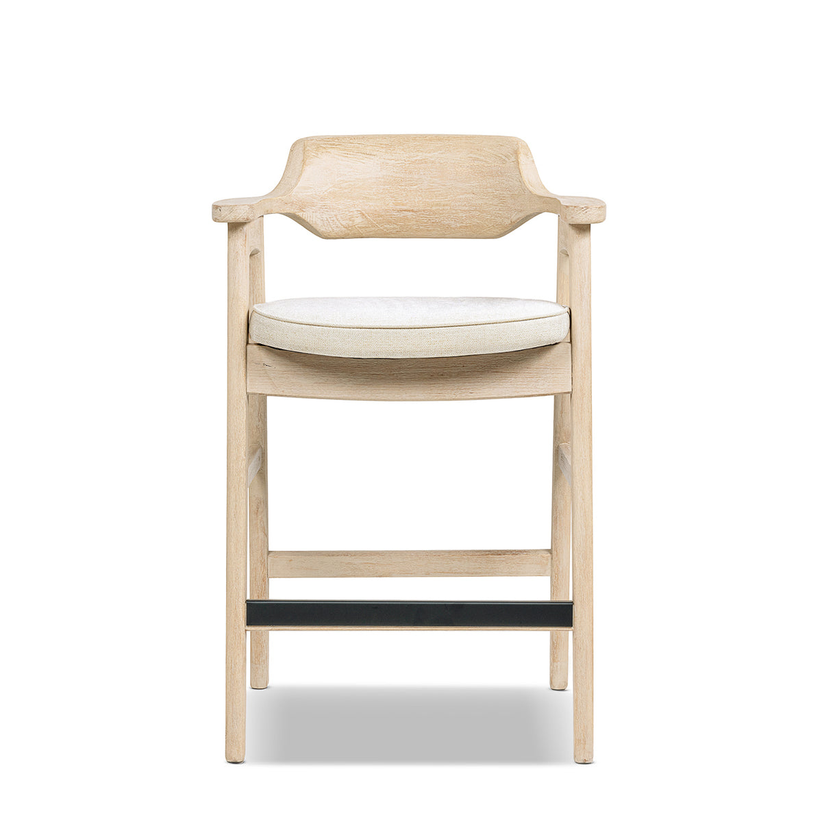 Hayes 29.5" Upholstered Reclaimed Pine Bar Stool