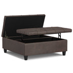 Harrison 40 Inch Wide Large Square Coffee Table Storage Ottoman