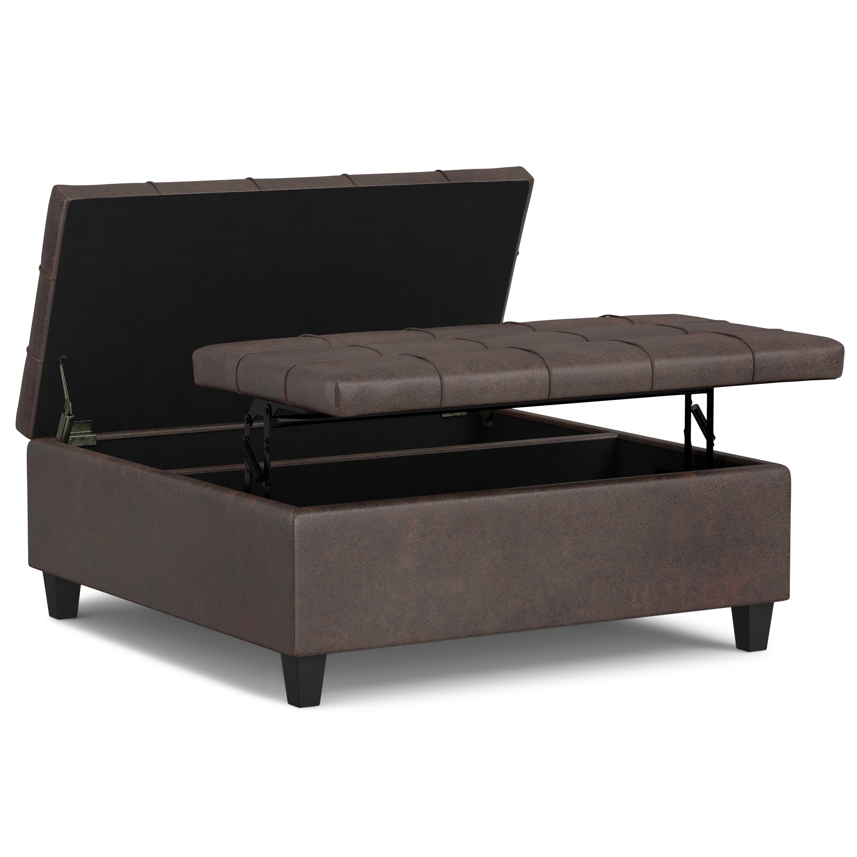 Harrison 40 Inch Wide Large Square Coffee Table Storage Ottoman