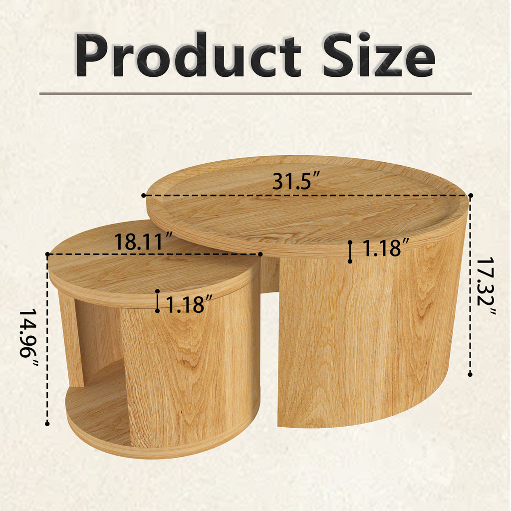Round Nesting Coffee Table Set of 2