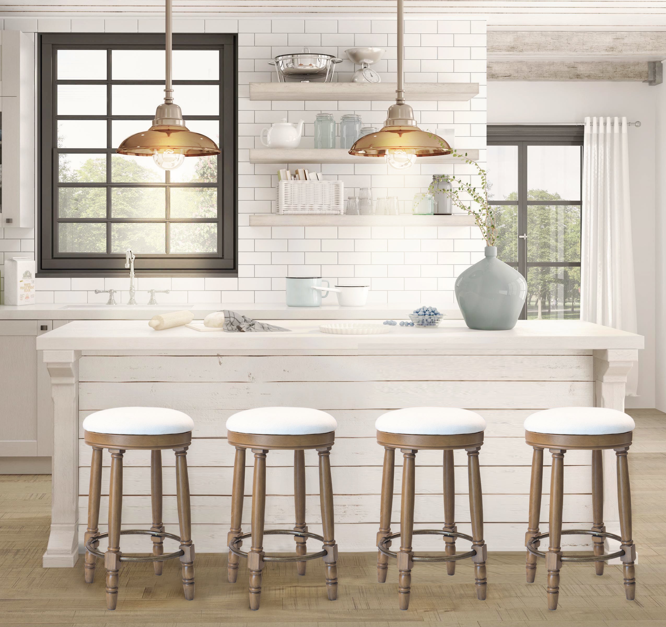 AGODY Bar Stools Set of 2, 26" Counter Height
