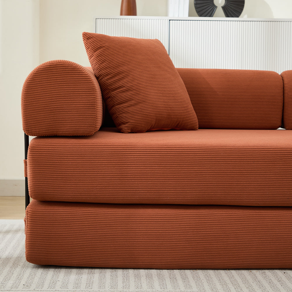 Folding Sofa Bed 78.5" Convertible Couch with 2 Pillows