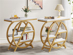 25.59 Inches 3-Tier Narrow End Table with Storage