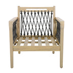 Outdoor Acacia Wood Club Chair with Handwoven Rope