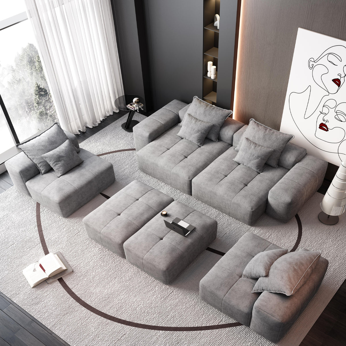 Modern Oversized Modular Sectional Sofa