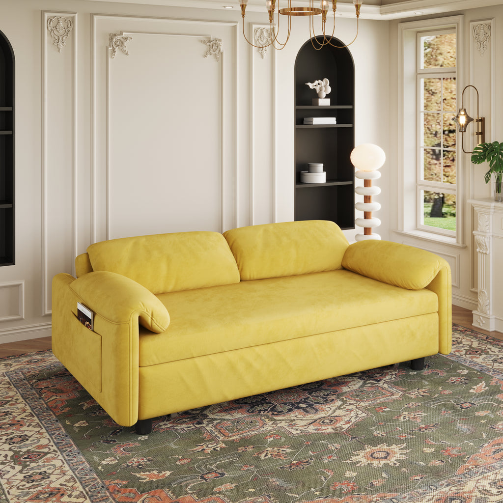 Elegant Dual-Purpose Velvet Sofa Bed
