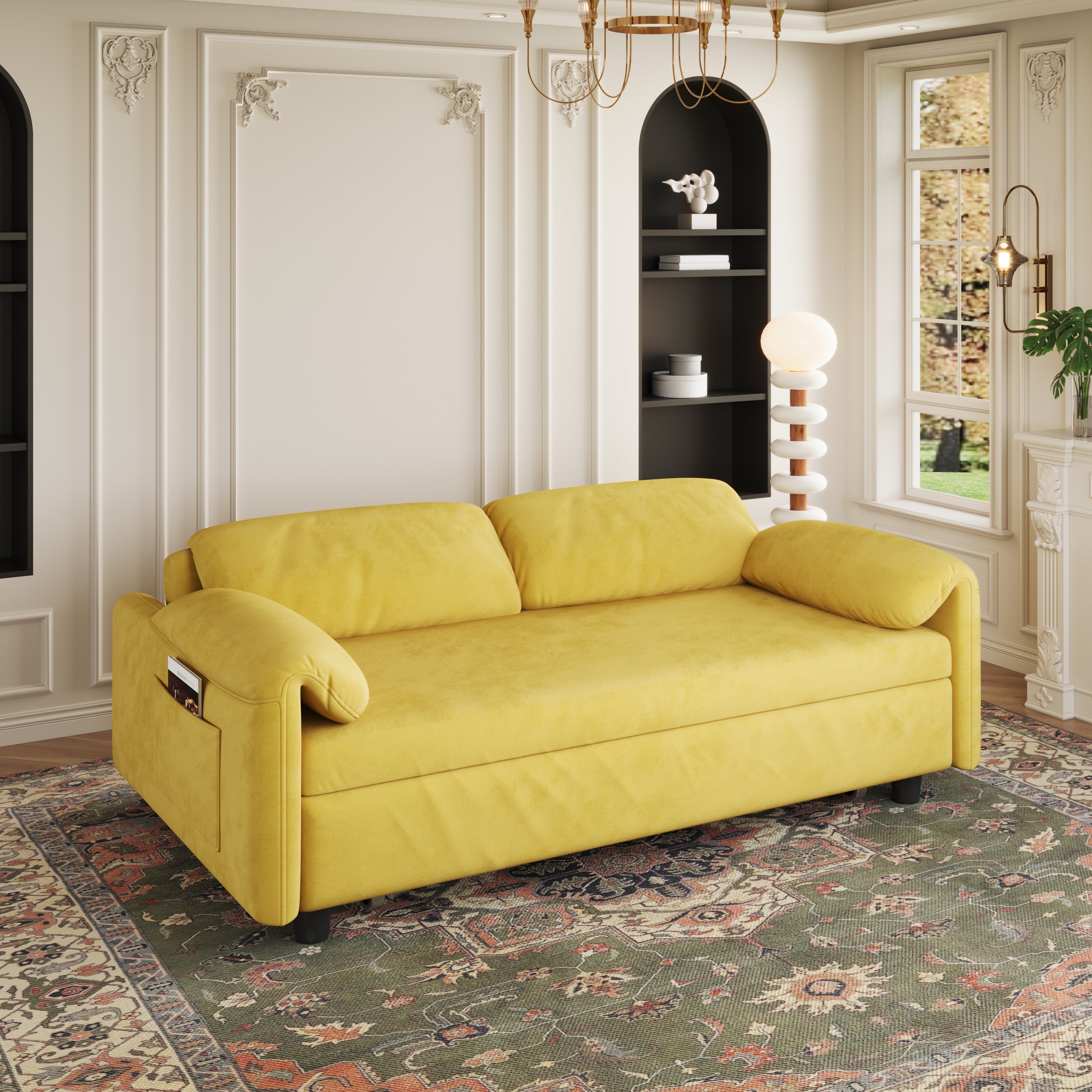 Elegant Dual-Purpose Velvet Sofa Bed
