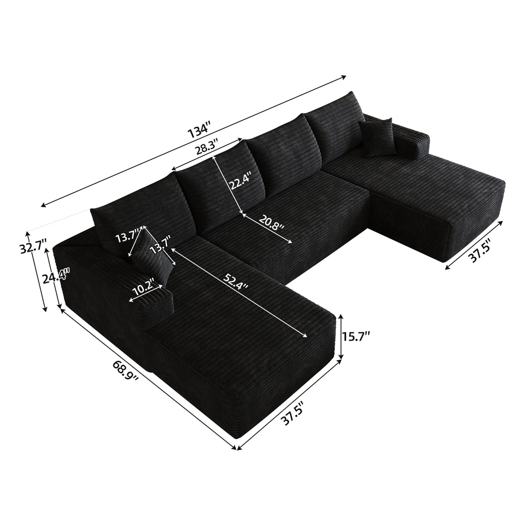 134" Cloud Sectional Sofa