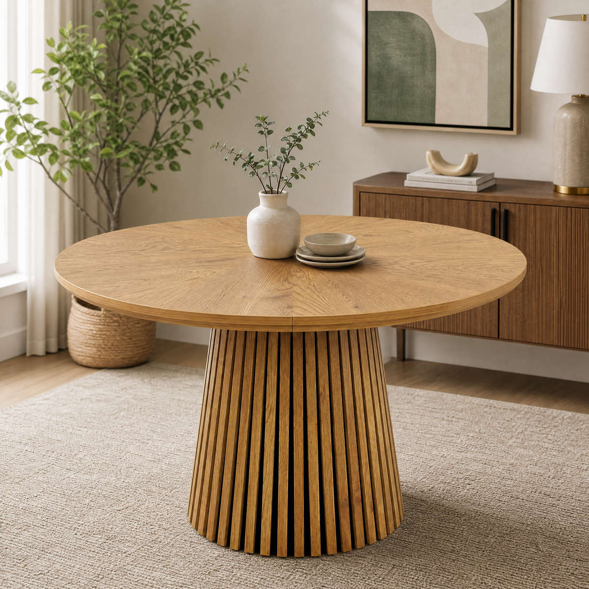 47.24" Oval Wooden Dining Table