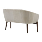 Corduroy Recessed Arm Loveseat (Beige + Walnut)