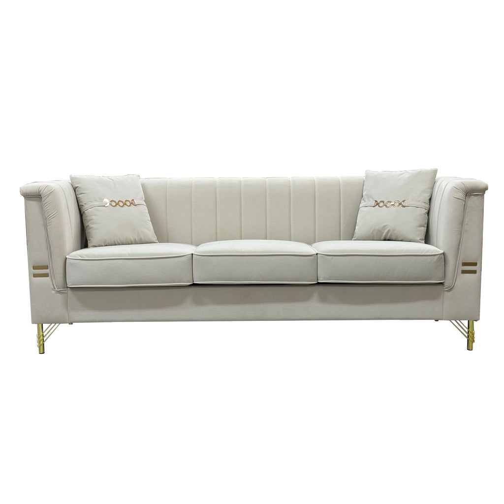 Modern Velvet Upholstered Sofa Set of 2