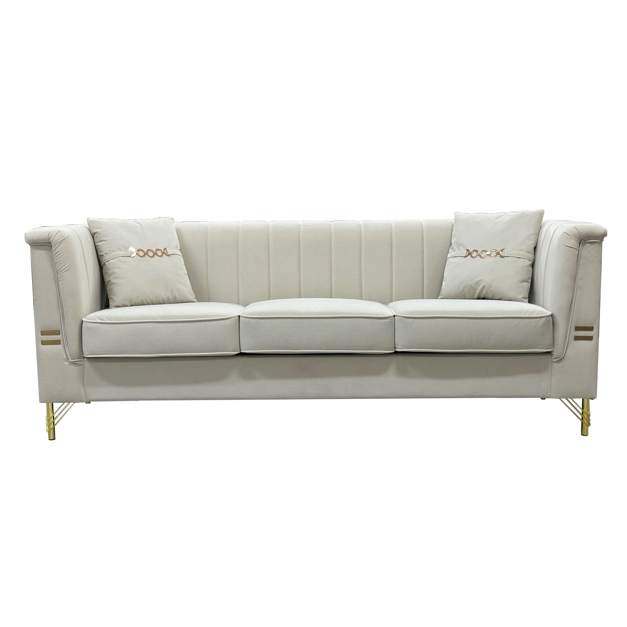 Modern Velvet Upholstered Sofa Set of 2
