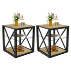 Set of 2 Modern End Table Nightstand for Bedroom & Living Room