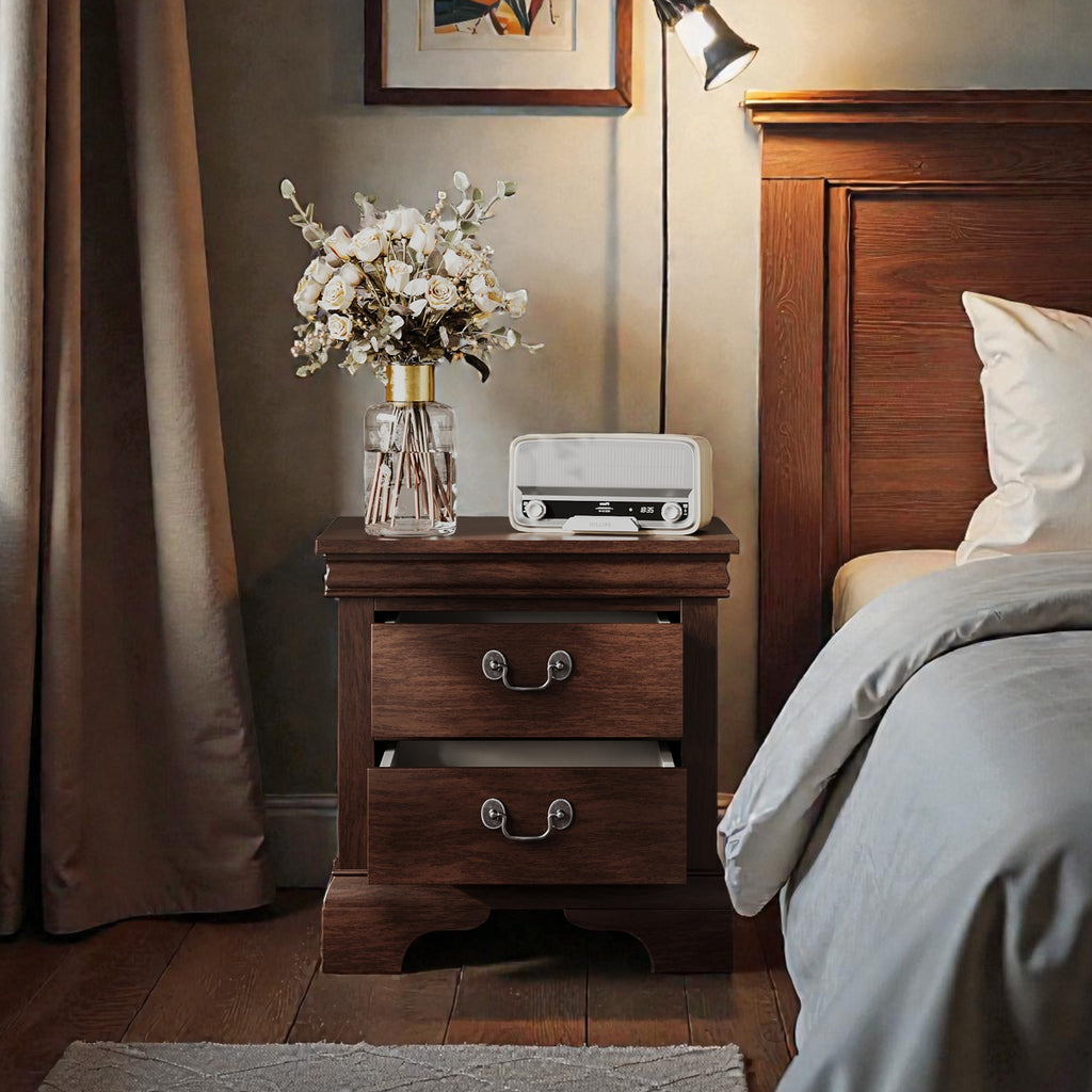 Classic Wooden Nightstand - Cherry