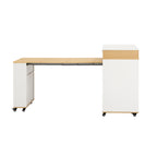 TREXM Extendable Dining Table with Storage and Power Outlet