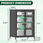35.8" High Media Storage Cabinet with Wheels
