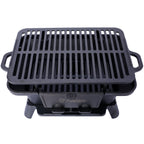 Oval Cast Iron Grill - Portable Outdoor Cooking