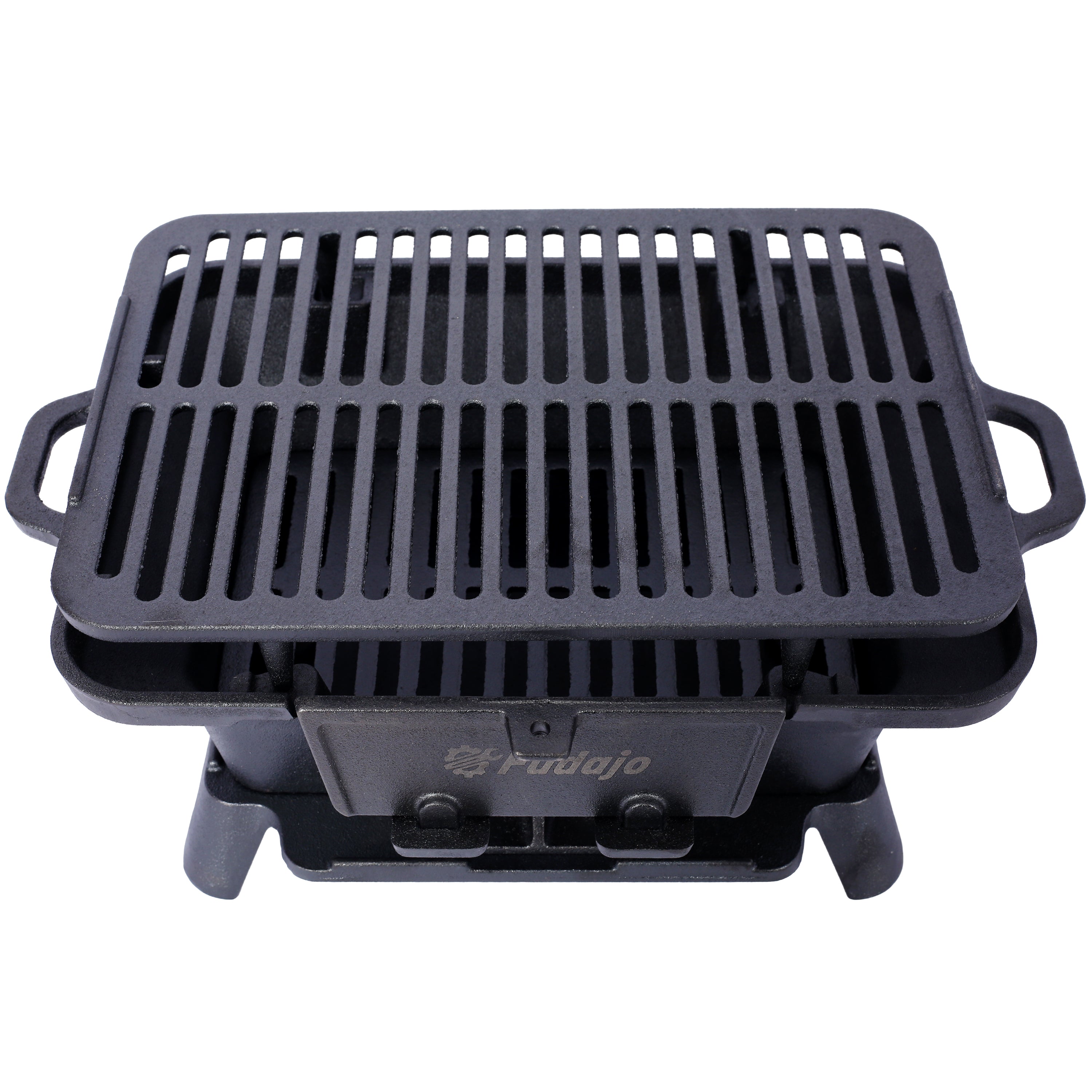 Oval Cast Iron Grill - Portable Outdoor Cooking