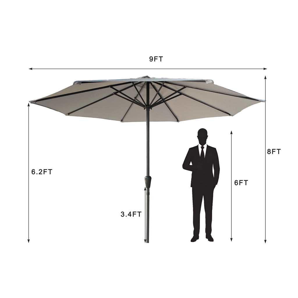 9' Outdoor Patio Aluminum Umbrella