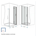 Matte Bifold Shower Door 35-34"x72" with Tempered Glass