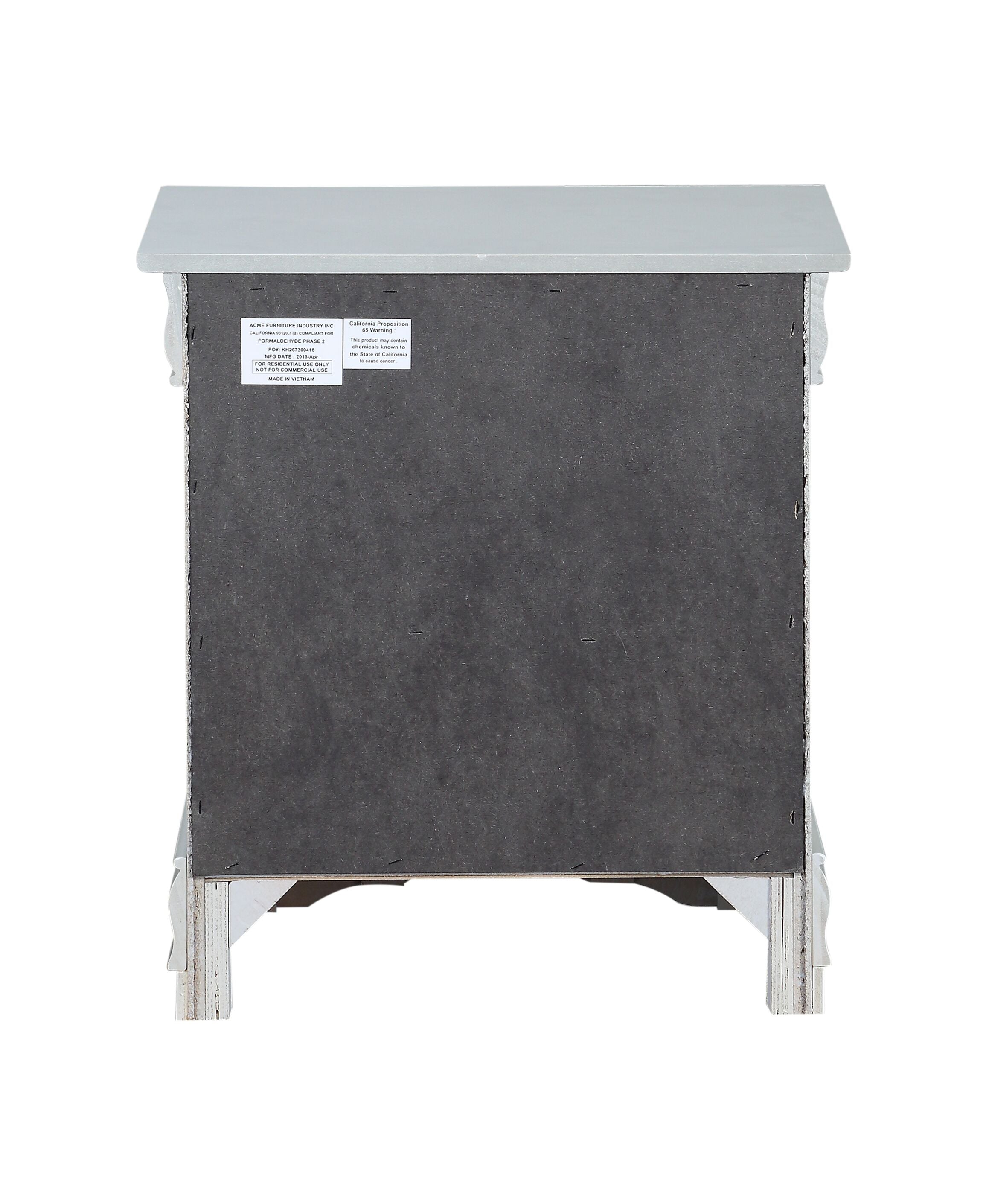 Louis Philippe III Platinum Finish Nightstand