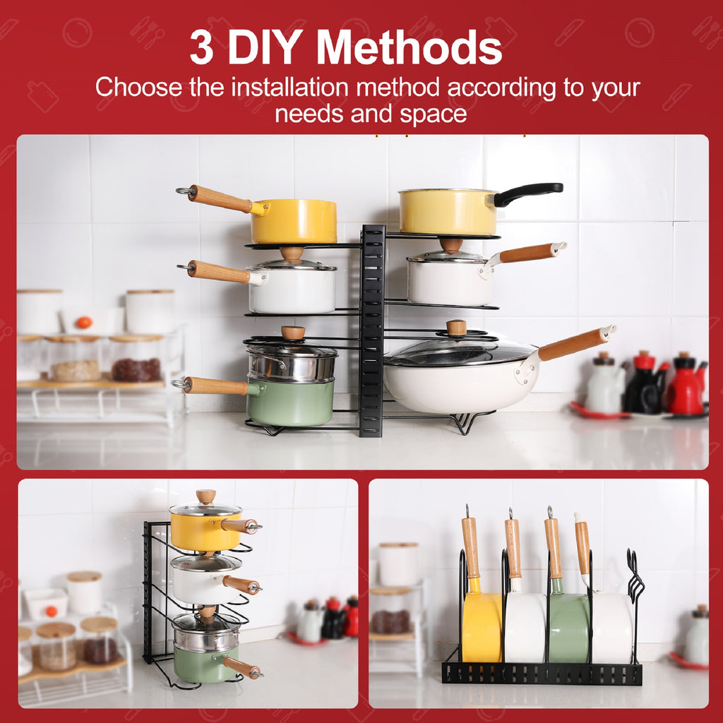 Adjustable Pot Rack for Kitchen Organization