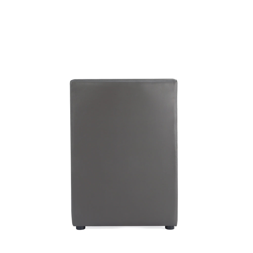 Anna Square Vegan Leather Armchair in Graphite