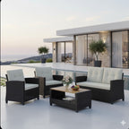 4-Piece All Weather Wicker Outdoor Patio Conversation Set