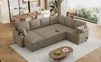109.9" U-Shaped Sectional Sofa Bed with Storage