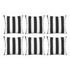 4 Pack Outdoor Pillow Covers - Black/White Striped