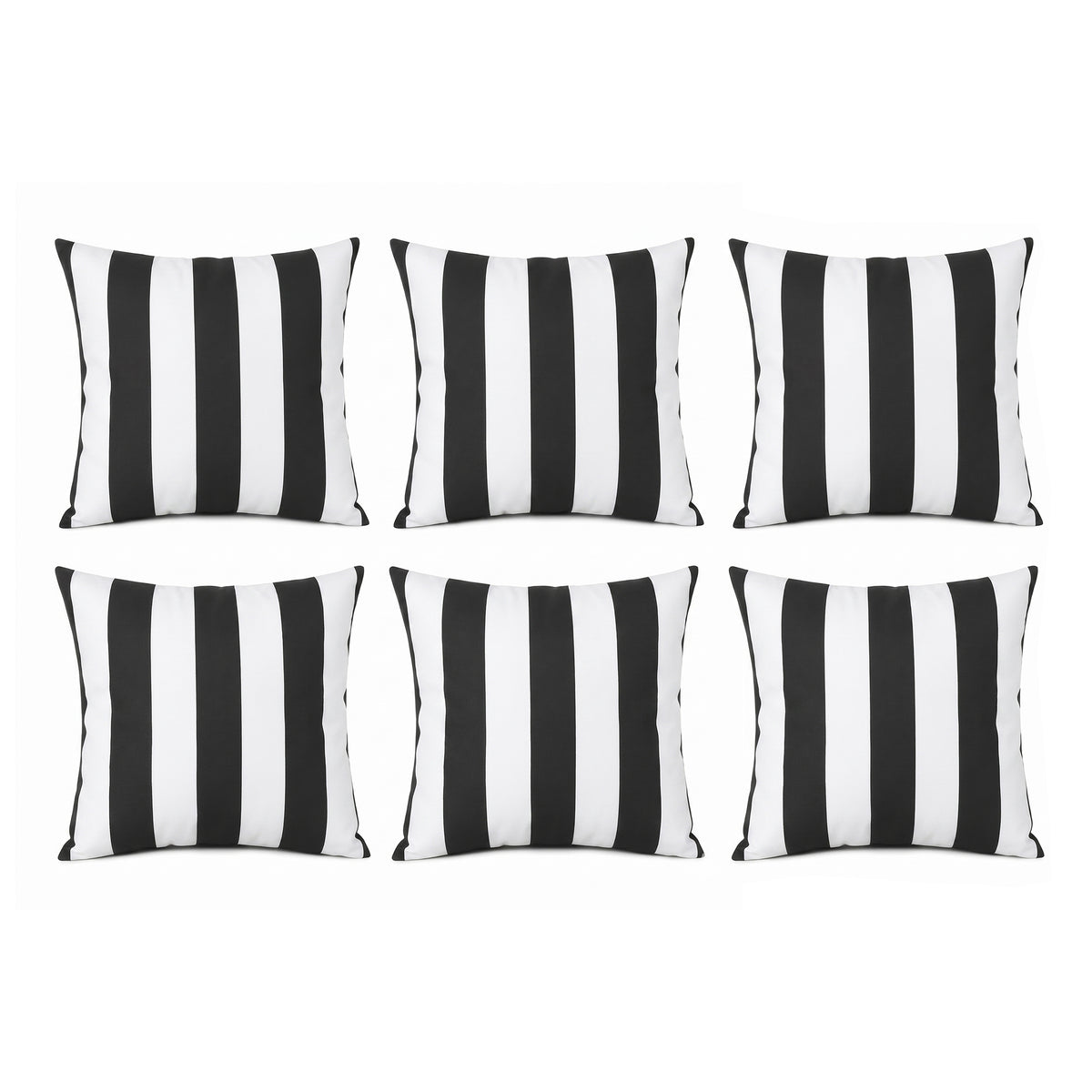 4 Pack Outdoor Pillow Covers - Black/White Striped