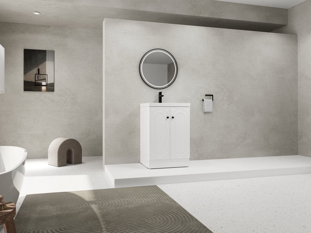 24" Freestanding Bathroom Vanity with Resin Sink