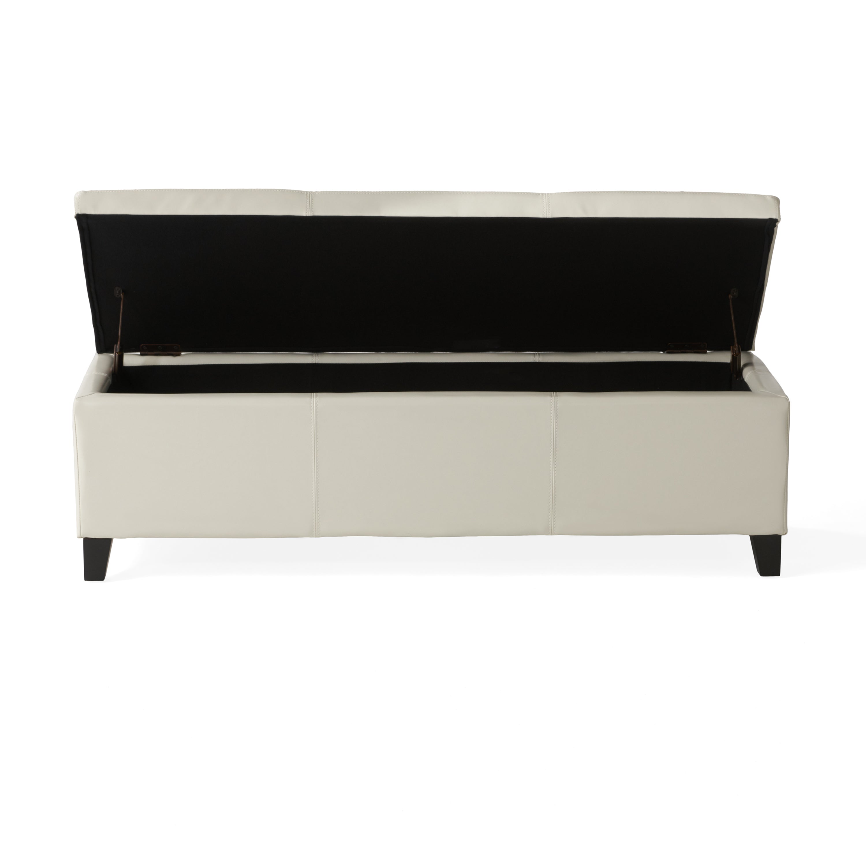 Upholstered PU Leather Storage Ottoman