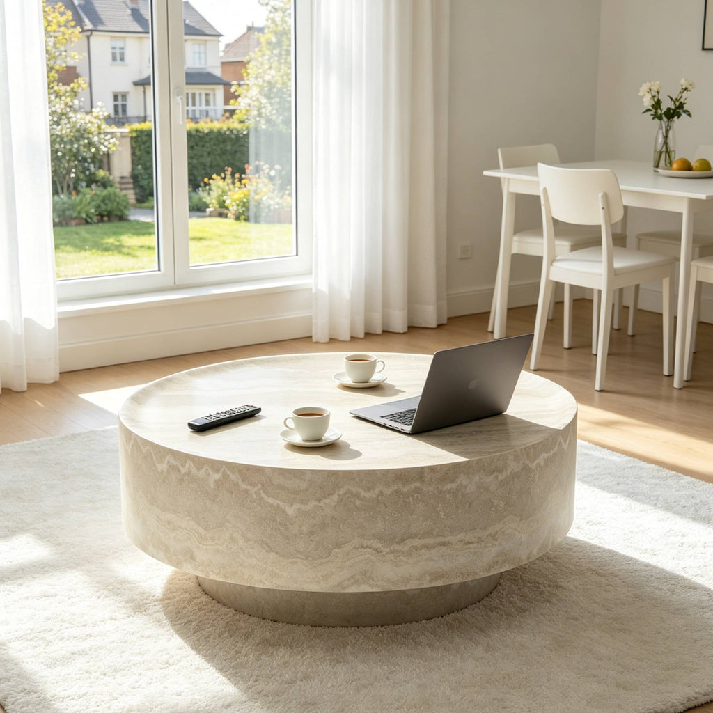 Round 31.5" Coffee Table Ideal For Living Room Family Time