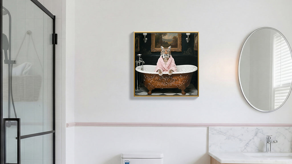 Tiger in Bathtub Wall Art Print Poster