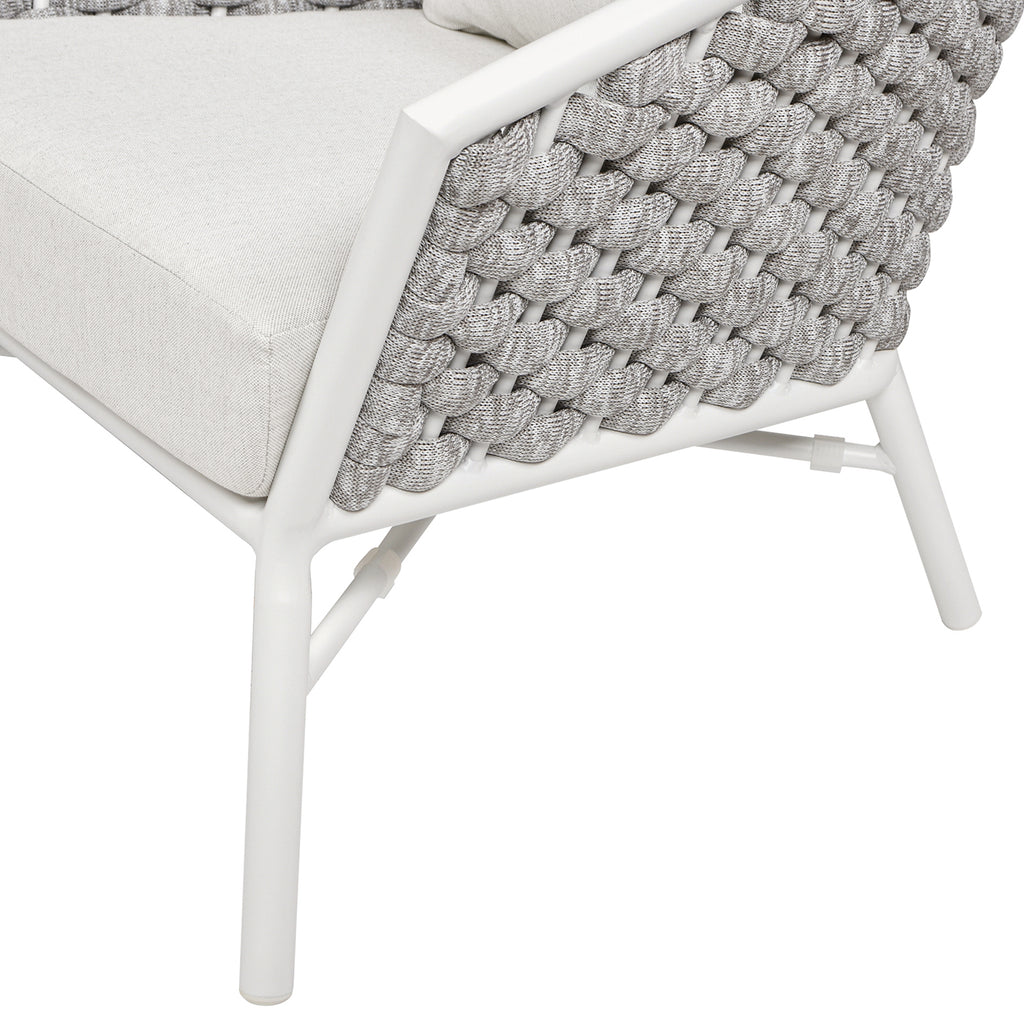 Rowan 30.5" Rope Barrel Back Patio Accent Arm Chair, Set of 2