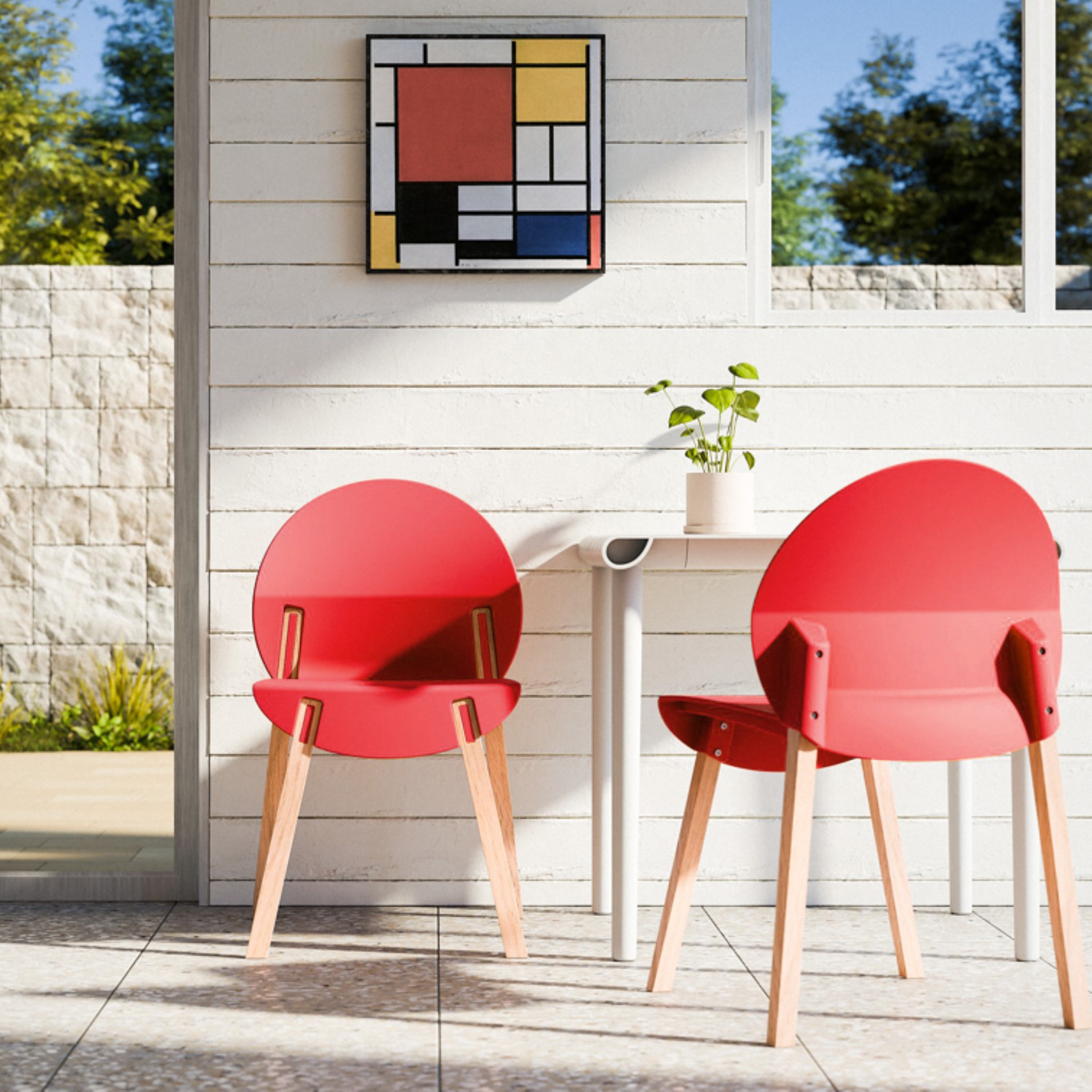 Summer 4-Pack Crimson Chairs